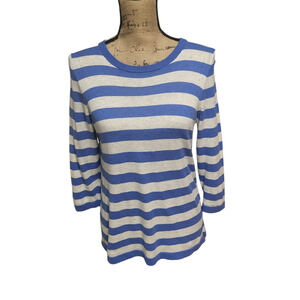 Outback Red blue and white striped long sleeve top, size small